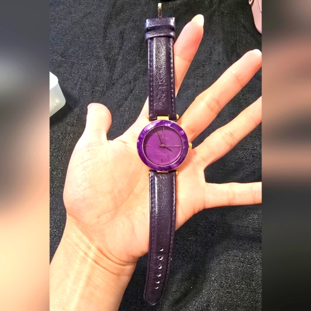 Anne Klein Purple and Gold Minimalist Watch